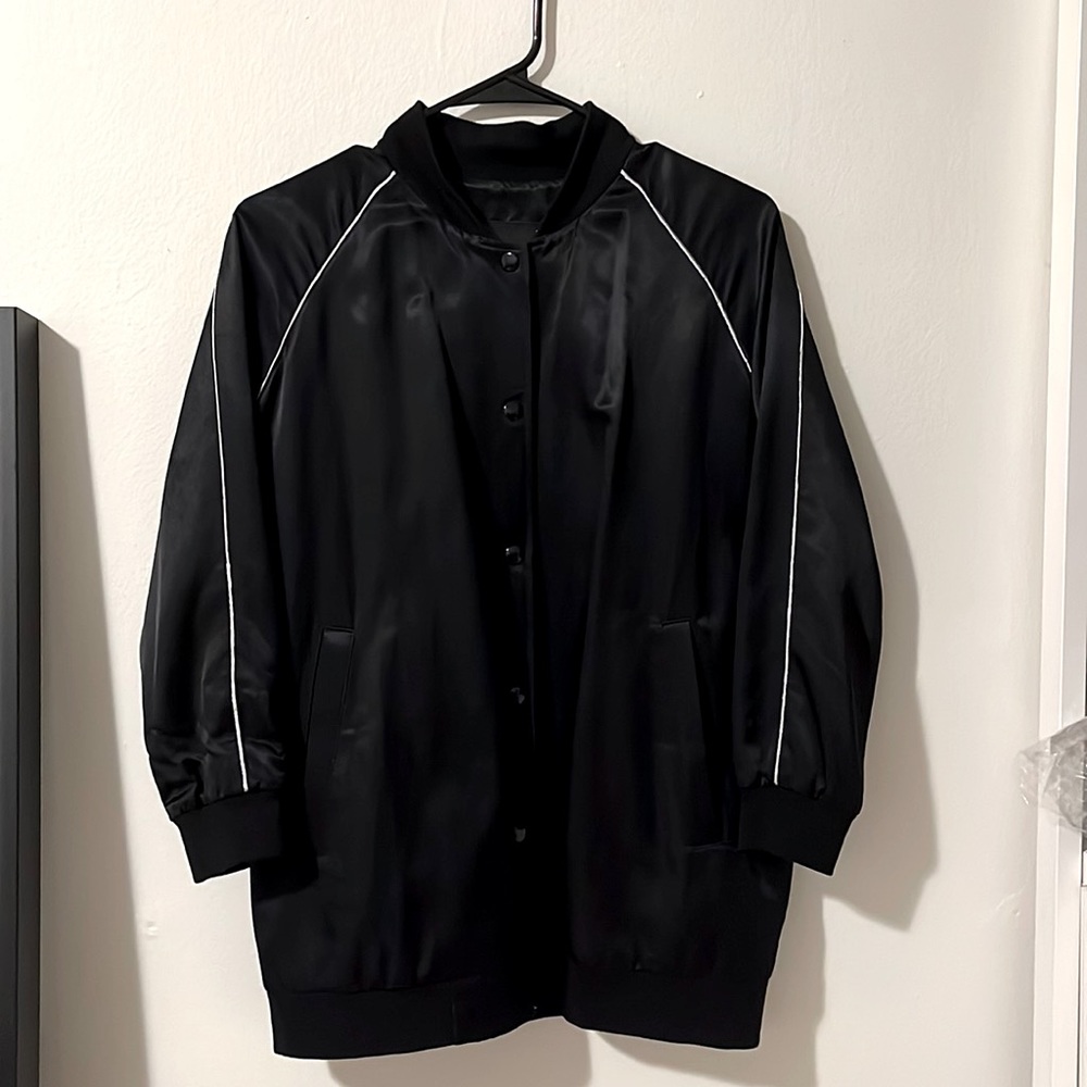 Women’s 3/4 sleeve Satin bomber jacket